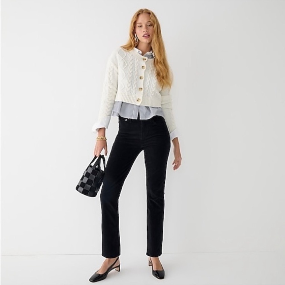 J. Crew Vintage Slim Straight Black Corduroy Pants 28
